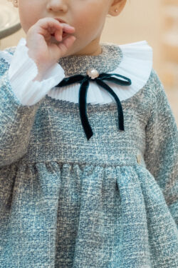 ⁦Tweed Baby Dress - Blue⁩ – תמונה ⁦5⁩