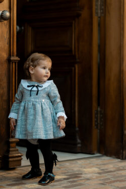 Tweed Baby Dress - Blue