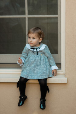 ⁦Tweed Baby Dress - Blue⁩ – תמונה ⁦3⁩