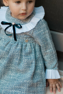 ⁦Tweed Baby Dress - Blue⁩ – תמונה ⁦2⁩