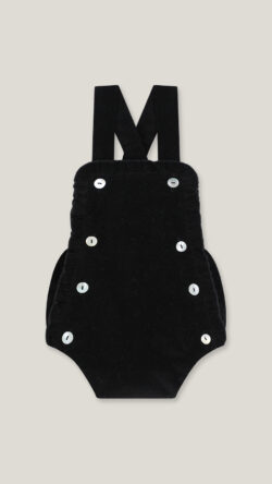 Velvet romper- Black