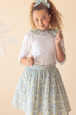 COTTON SKIRT - FLORAL BLUE