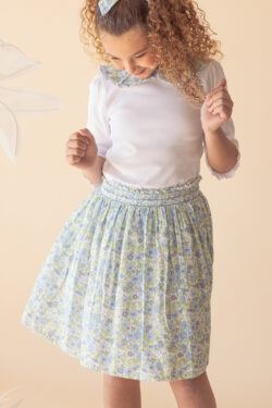 COTTON SKIRT - FLORAL BLUE