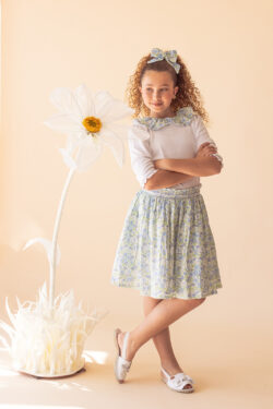 COTTON SKIRT - FLORAL BLUE