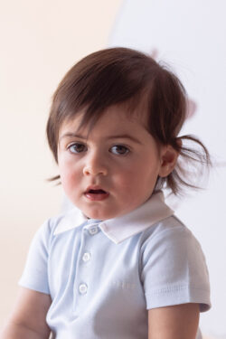 COTTON BOY ROMPER - SKY BLUE