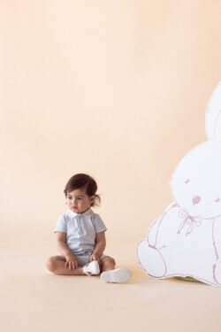 COTTON BOY ROMPER - SKY BLUE