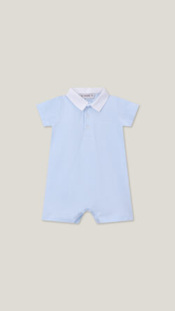COTTON BOY ROMPER - SKY BLUE