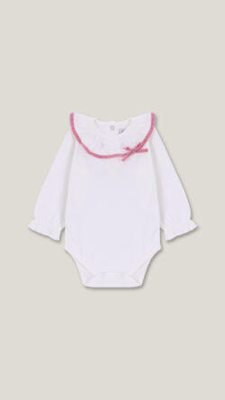 Velvet Bow Pale pink Bodysuit