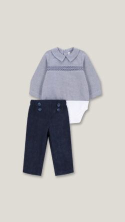 Elegant navy baby boy set