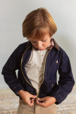 ⁦Denim Bomber Jacket⁩ – תמונה ⁦3⁩