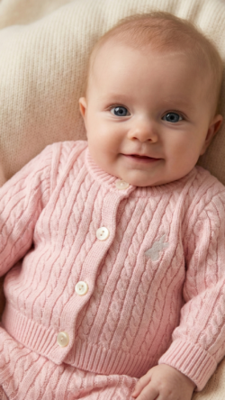knit baby set - pink