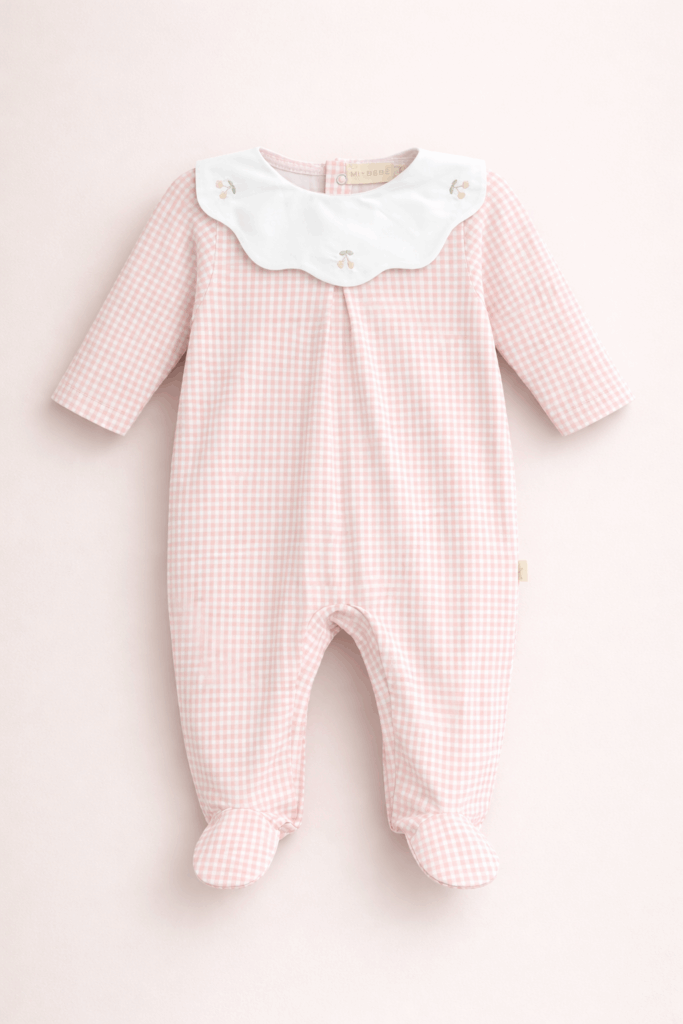 pink cherry babygrow