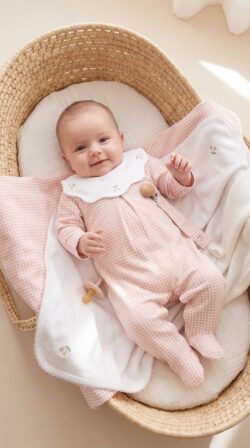 pink cherry babygrow