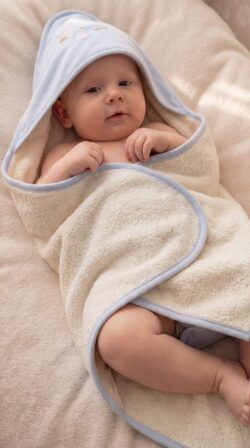 Blue car baby towel