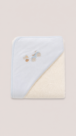 Blue car baby towel