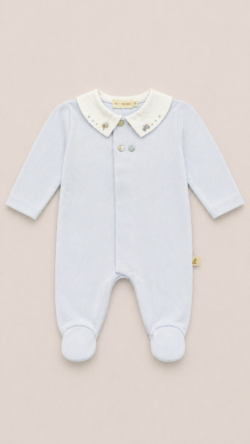 Blue car babygrow