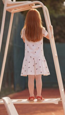 cherry cotton dress back