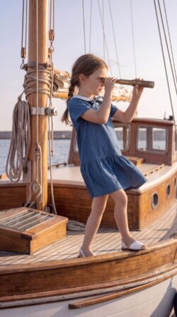 Collar denim dress