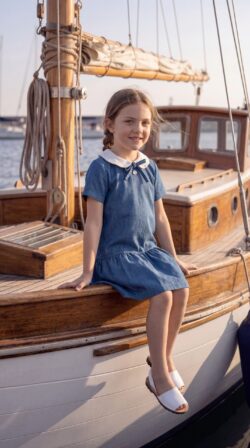 Collar denim dress