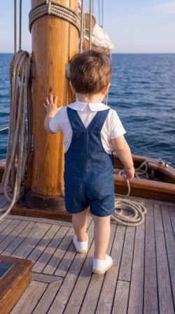 ⁦Boys Denim romper - summer⁩ – תמונה ⁦5⁩