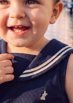 Navy boys romper