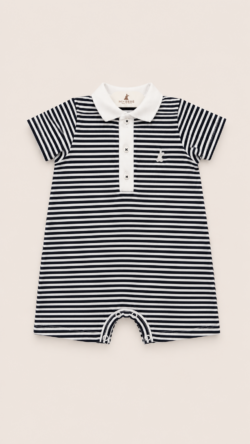 NAVY STRIPES - ROMPER