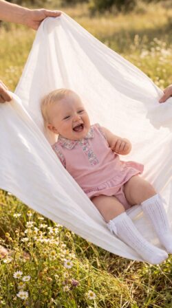 pique polo set - pink front