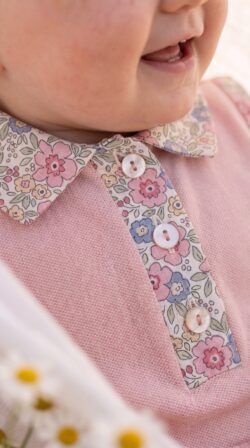 ⁦pique polo set - pink⁩ – תמונה ⁦2⁩