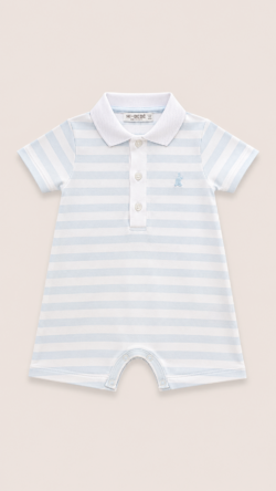 SKY BLUE WIDE STRIPES – ROMPER