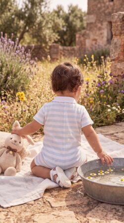 SKY BLUE WIDE STRIPES – ROMPER back