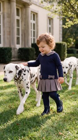 BLUE PEPITA BABY DRESS