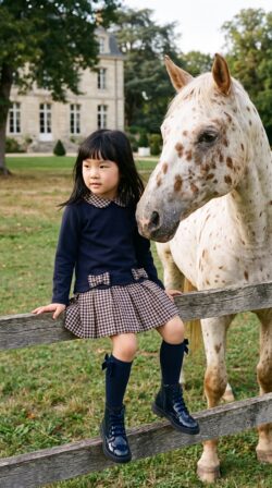 BLUE PEPITA DRESS