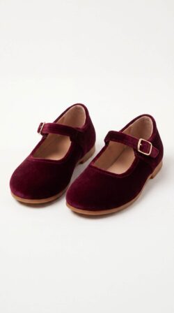 ⁦BURGUNDY VELVET BALLERINAS⁩ – תמונה ⁦2⁩