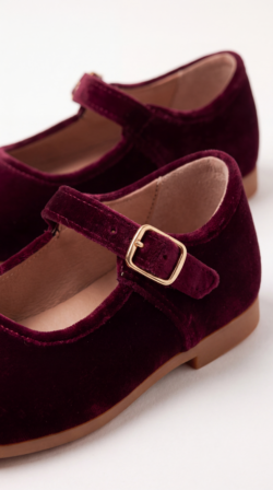 ⁦BURGUNDY VELVET BALLERINAS⁩ – תמונה ⁦3⁩