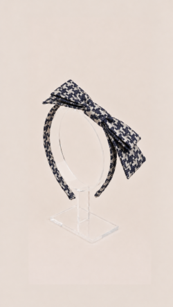 BLUE PEPITA HAIRBAND