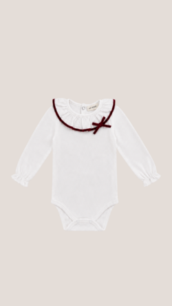 VELVET BODYSUIT - BURGUNDY
