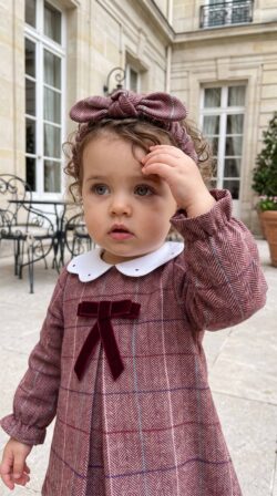 BURGUNDY MUSE BABY DRESS